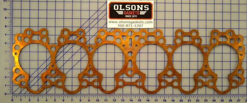 Hercules Engine Gaskets Hercules 6 cylinder DJXC solid copper head gasket - Olson's Gaskets